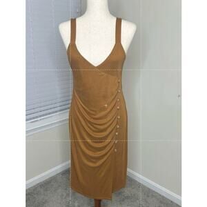 Heartloom Size Medium Fully Lined Midi Summer Dress Chesnut Color Buttons